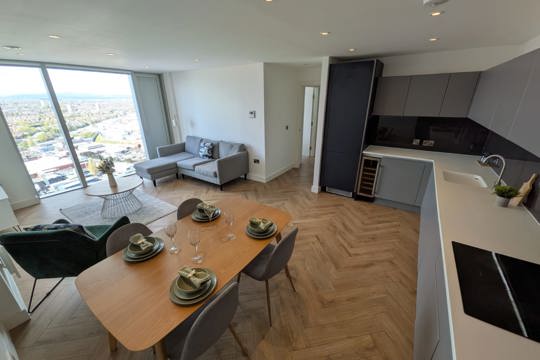 Apartments to Rent by Una in Anaconda Cut, Greater Manchester, M3, living kitchen dining area