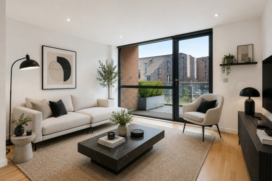 Apartments to Rent by Northern Group at Flint Glass Wharf, Manchester, M4, living area