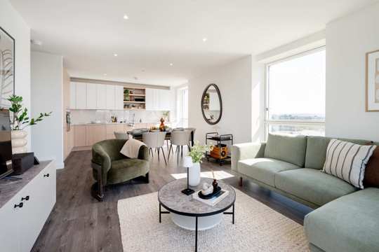 Apartments to Rent by Berkeley Living in The Watermint, Silkstream, Hendon, NW9, living kitchen dining area