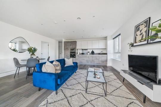 Apartments to Rent by Simple Life London in Ark Soane, Ealing, W3, The Sapphire kitchen living dining area