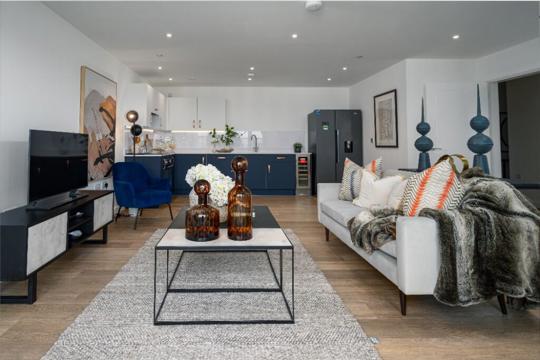 Apartments to Rent by CompassRock International in Walton Court, Walton-on-Thames, Surrey, KT12, living kitchen dining area