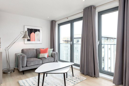 Apartments to Rent by JLL at Lochrin Quay, Edinburgh, EH3, living area