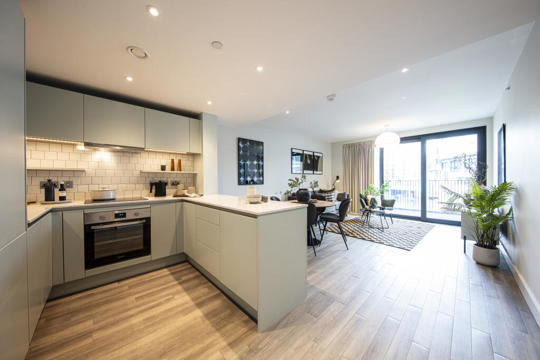 Apartments to Rent by Allsop at Alameda, Wembley, Greater London, HA9, living kitchen dining area
