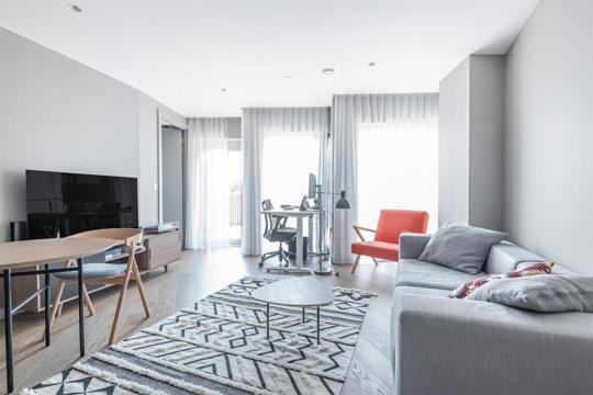 Apartments to Rent by Greenwich Peninsula at Upper Riverside, Greenwich, SE10, living dining area
