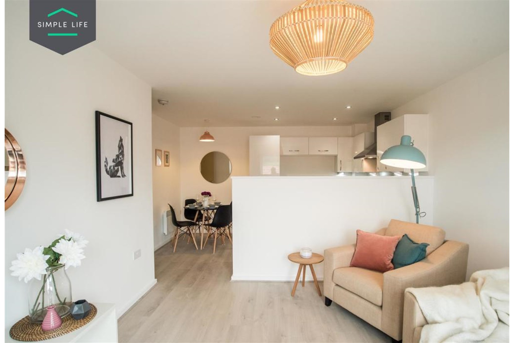 Apartments by Simple Life to Rent, The Rowan, 2 bedroom apartment, living-dining area