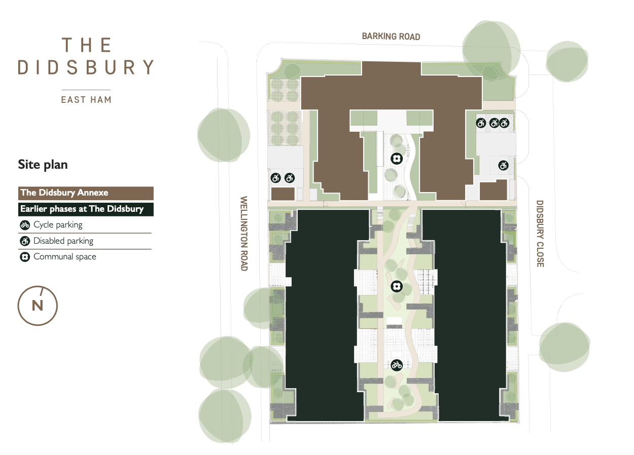 Apartments to Rent by Populo Living at The Didsbury, Newham, E6, site plan
