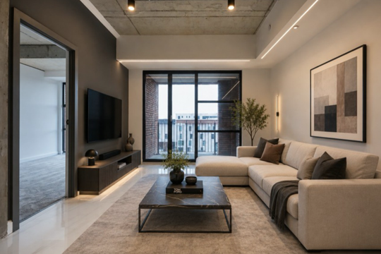 Apartments to Rent by Northern Group at One Silk Street, Manchester, M4, living area