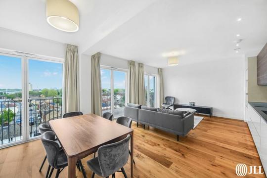 Houses and Apartments to Rent by JLL at Sugar House Island, Newham, E15, living dining area