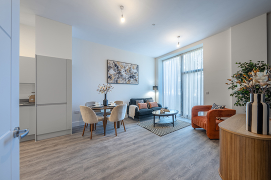 Apartments to Rent by Lotus Living in The Bays, Harlow, CM20, living kitchen dining area