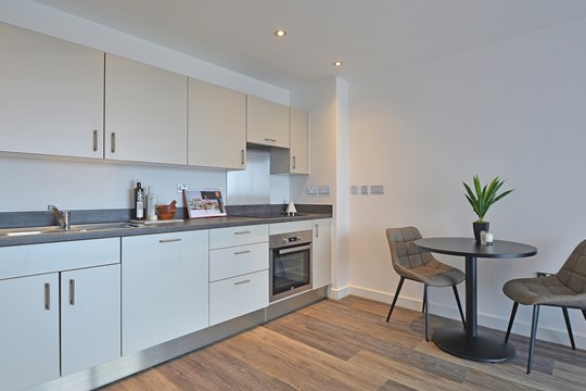Apartments to Rent by Touchstone Resi in The Forum, Birmingham, B5, kitchen