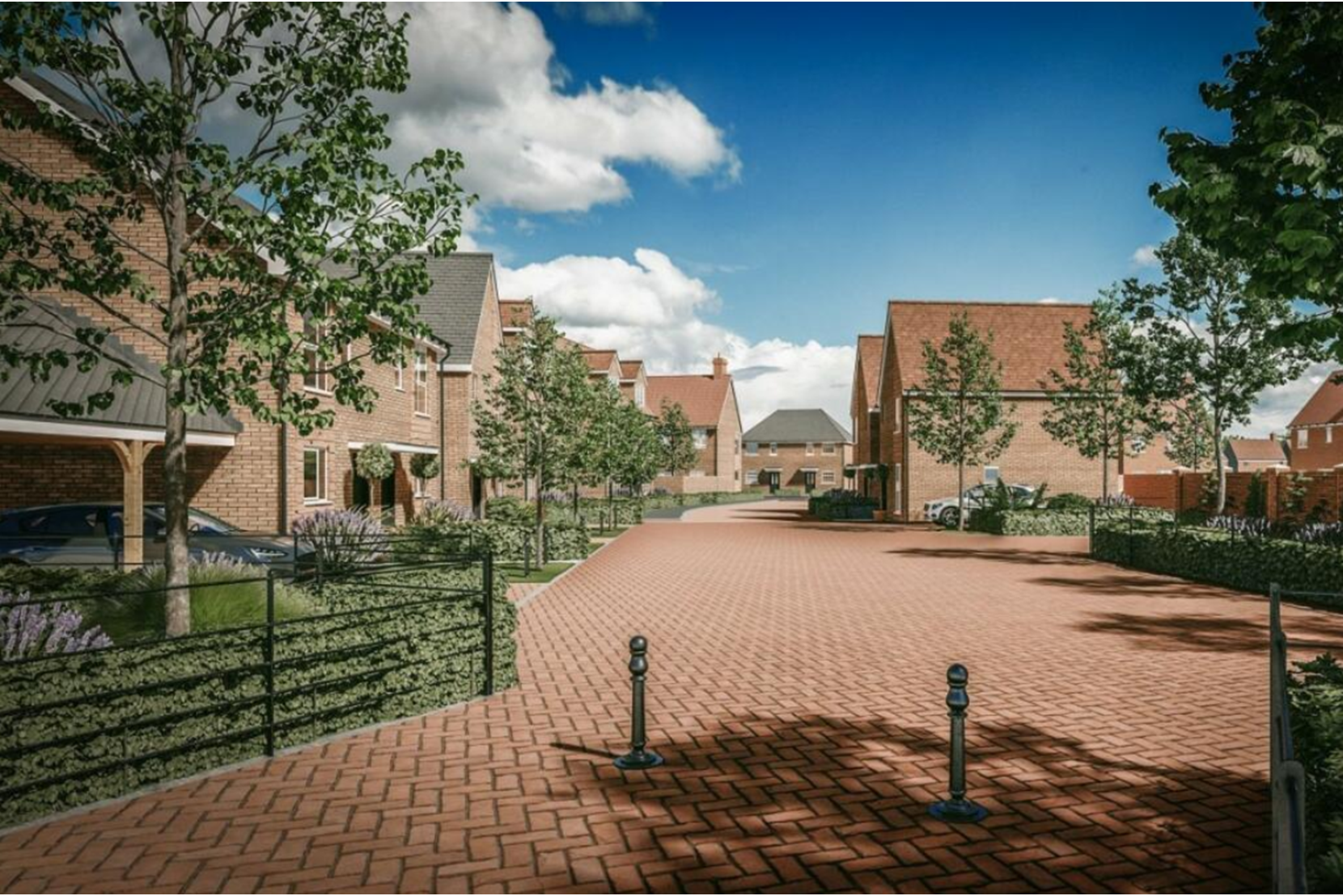 Homes to Rent by Allsop at Spinning Fields, Braintree, Essex, CM7, development panoramic CGI